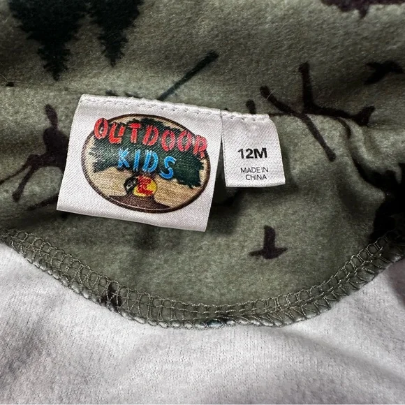 Bass Pro Shops Outdoor Kids Fleece Woodland Pajamas - 12 months - Picture 4 of 5